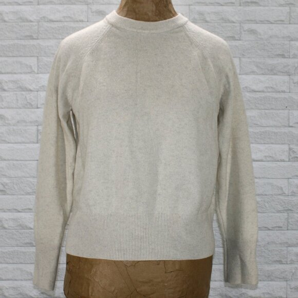 VINCE Sweater Cashmere Wool Blend Short Raglan Sleeve Sand Off White X-Small - Picture 1 of 11